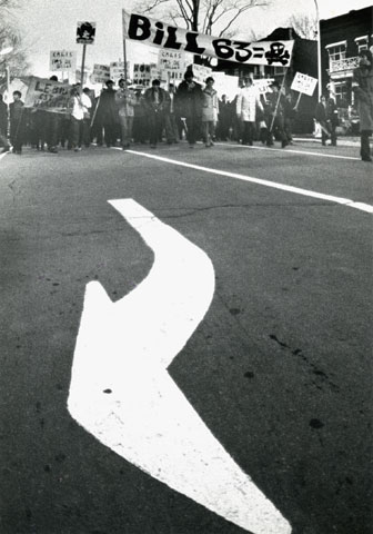 Une manifestation contre la loi 63