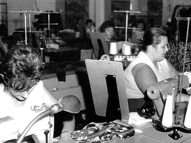 Women working in the textile and clothing industries in the 1960s